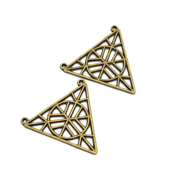 Connecteurs, Triangle 35 par 20 mm Laiton finition Bronze