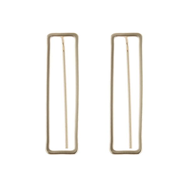 Paire Boucle d'oreille Graphique 38 par 10mm, Laiton finition Doré