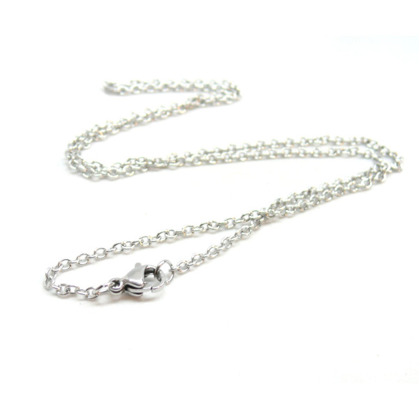 Colliers 50 cm, maille 1.9 par 0.5 mm, Acier Inoxydable 304 finition Argenté