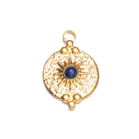 Pendentif, Boho Chic 25 par 16mm, Acier Inoxydable 304 finition Doré