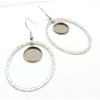 Supports de Boucles d'oreille 12 mm, avec Crochet et Ovale, Acier Inoxydable 304, finition ARGENT