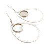 Supports de Boucles d'oreille 12 mm, avec Crochet et GOUTTE, Acier Inoxydable 304, finition ARGENT