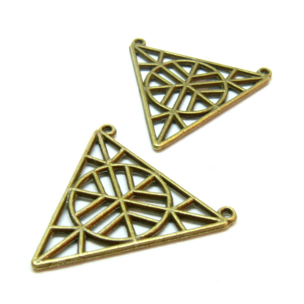 Connecteurs, Triangle 35 par 20 mm, Laiton finition Bronze