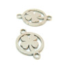 Pendentifs, connecteur médaillon avec Trèfle 10mm, Acier Inoxydable 304 Argenté