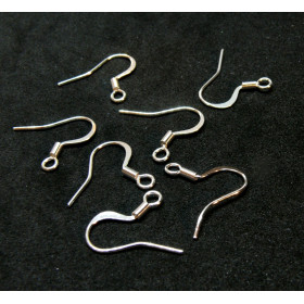 Boucles d'oreille, Crochets 17 mm, Acier Inoxydable 304, finition Argent VIF