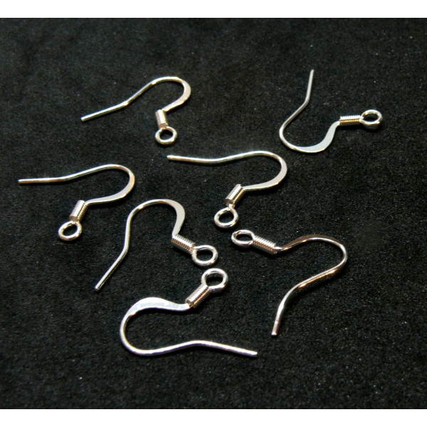 Boucles d'oreille, Crochets 17 mm, Acier Inoxydable 304, finition Argent VIF