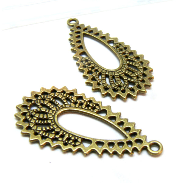 Pendentifs, Goutte ARABESQUE, laiton finition Bronze