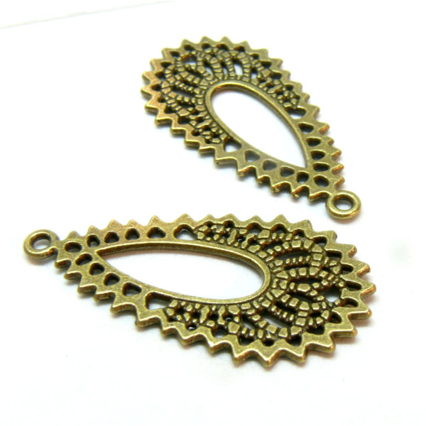 Pendentifs, Goutte ARABESQUE, laiton finition Bronze