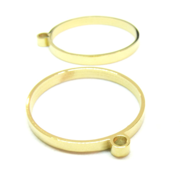 Pendentif forme Géométrique, Cercle, Acier Inoxydable 304 finition Doré à l'or fin 18K, pour inclusion Résine....