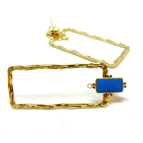 Boucles d'oreille, Puce 55mm avec anneaux d'attache et embouts Poussoirs, Acier Inoxydable 304, finition Doré