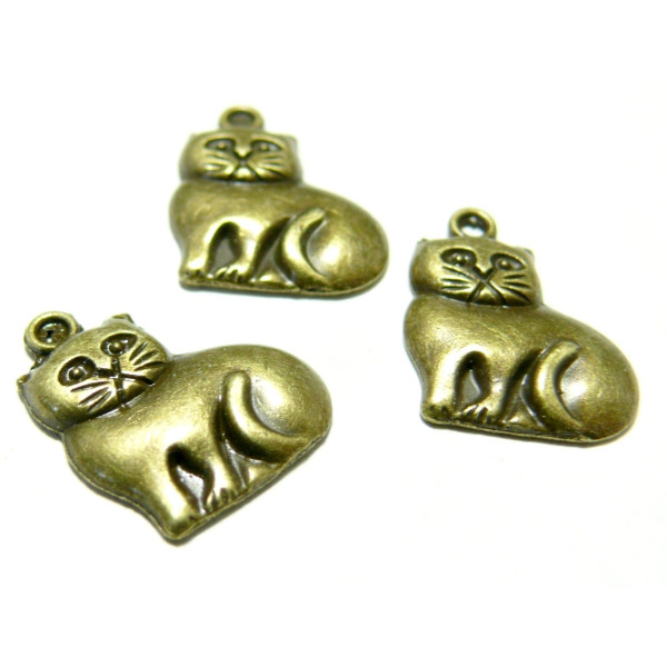 pendentifs gros Chat  Bronze