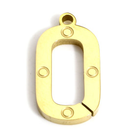 Pendentifs Ovale 17mm, Acier Inoxydable 304, finition Doré Placage IONIQU