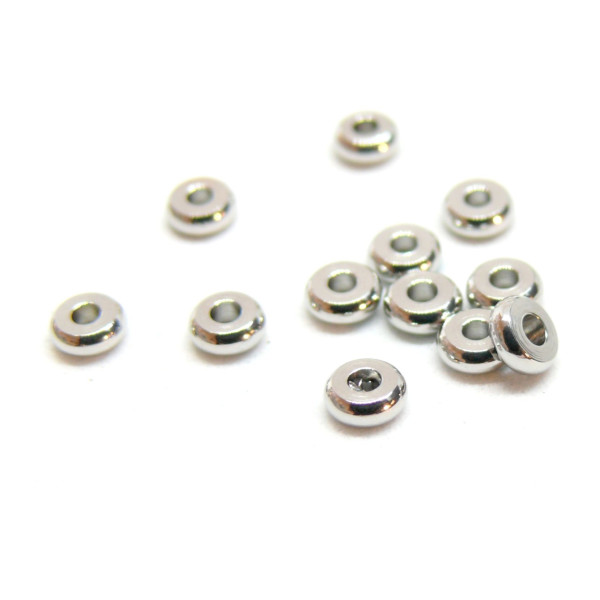Perles Intercalaires Rondelles 6x2mm – Acier Inoxydable 304 Argent Platine