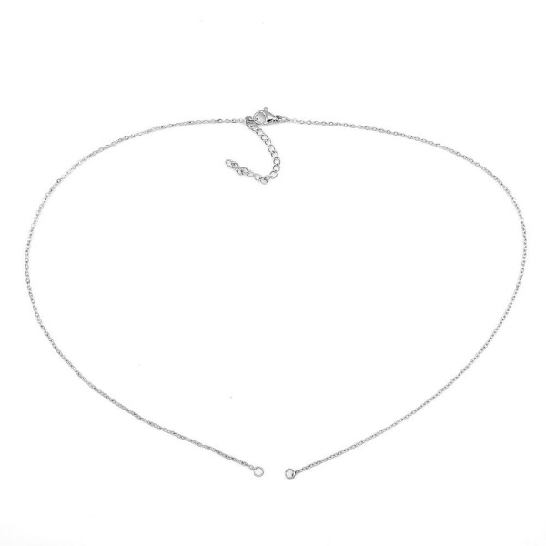 Collier Princesse Réglable avec accroche,  maille 1.5 mm, Acier Inoxydable 304 finition Argenté