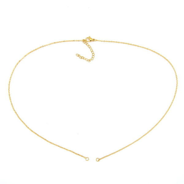 Collier Princesse Réglable avec accroche,  maille 1.5 mm, Acier Inoxydable 304 finition Doré IONIQUE