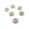 Perles Intercalaires, Rondelles Travaillées 4mm, Acier Inoxydable 304, finition Argenté