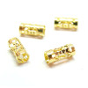 Perles Intercalaires, Tube filigrane 8 par 4mm, Acier Inoxydable 304, finition Doré à l'or fin 18K, Placage sous vide