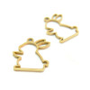 Pendentifs, Pâques,  Lapin 15mm, Acier Inoxydable 316L, finition Doré Placage IONIQUE