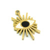 Pendentif grigri, Amulette, Oeil de la protection  en résine émaillé 20mm, Acier Inoxydable 304, finition Doré Placage IONIQUE
