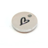 Pendentif, Médaillon Coeur 14mm, Acier Inoxydable 304, finition Argenté