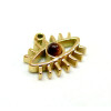 Pendentif grigri, Amulette, Oeil de la protection, Oeil du Tigre 13mm, Acier Inoxydable 304, finition Doré Placage IONIQUE