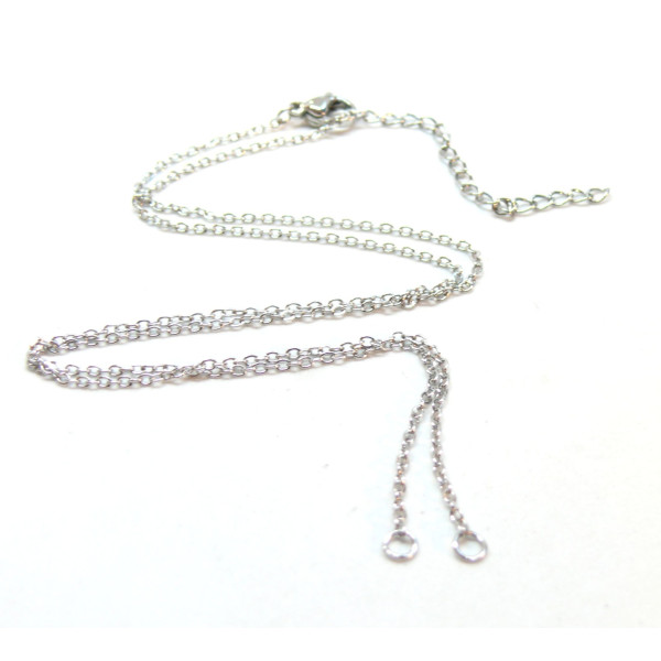 Colliers Princesse Réglable avec accroche,  maille 1.5 mm, Acier Inoxydable 304 finition Argenté