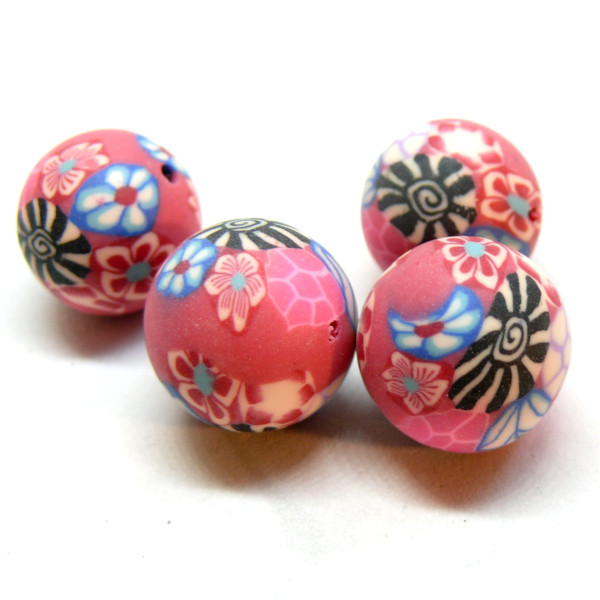 Perles en pâte polymère 15mm, DIY pour création de bijoux