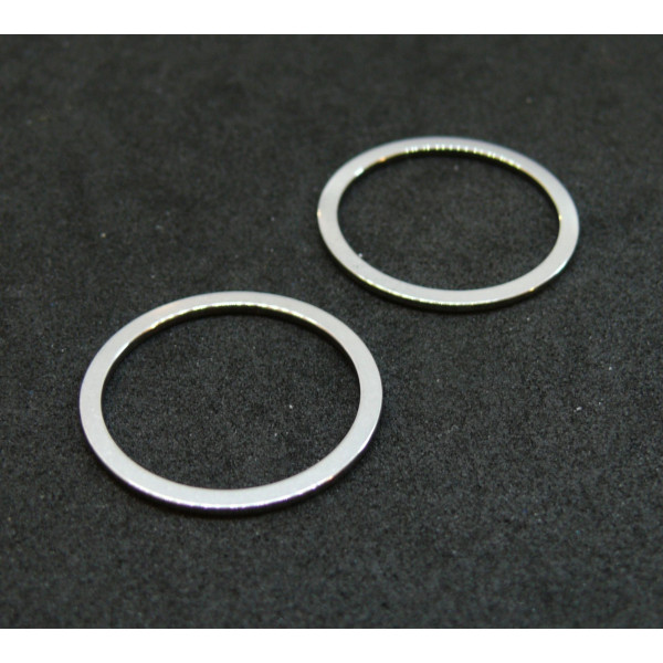 Pendentifs, anneaux, Connecteur 26mm, Acier Inoxydable 304 finition Argent