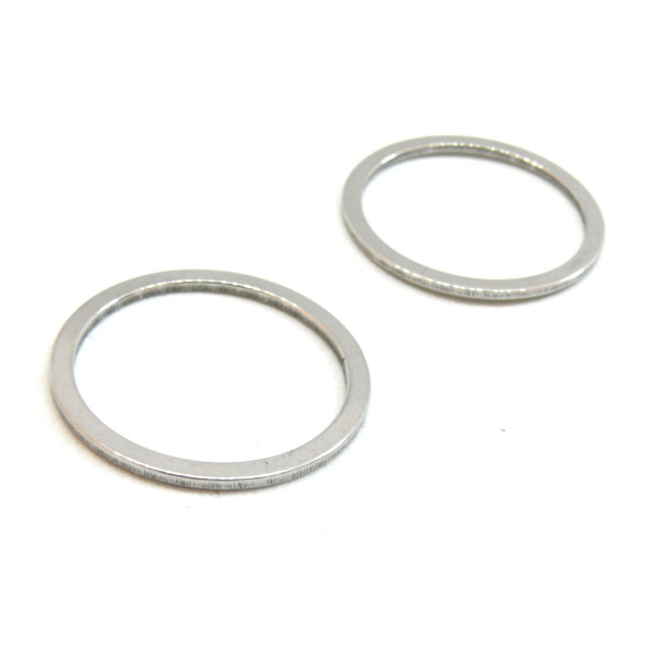 Pendentifs, anneaux, Connecteur 26mm, Acier Inoxydable 304 finition Argent