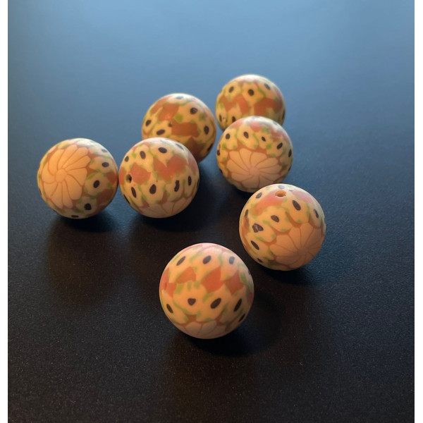 Perles en pâte polymère 15mm, DIY pour création de bijoux