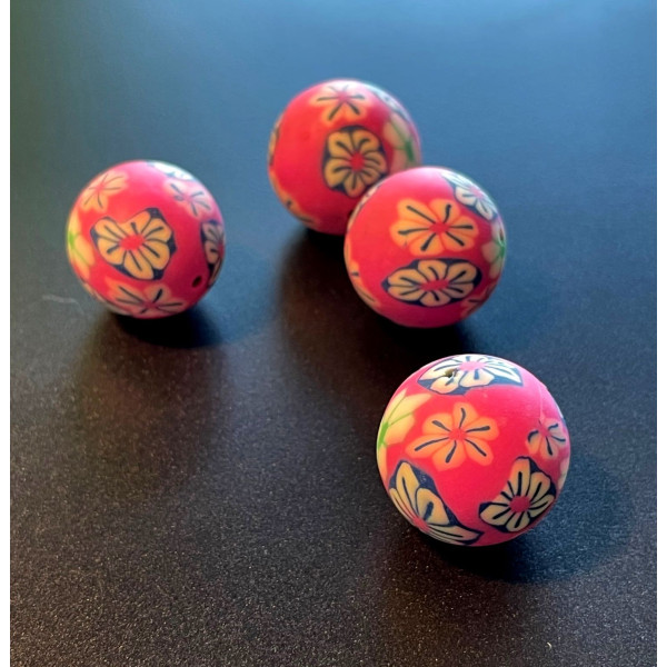 Perles en pâte polymère 18mm, DIY pour création de bijoux