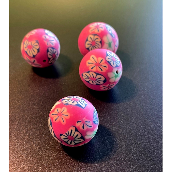 Perles en pâte polymère 18mm, DIY pour création de bijoux
