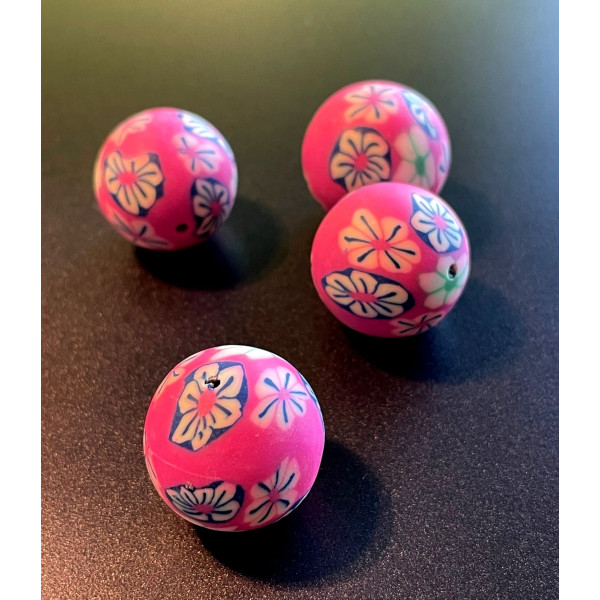 Perles en pâte polymère 18mm, DIY pour création de bijoux