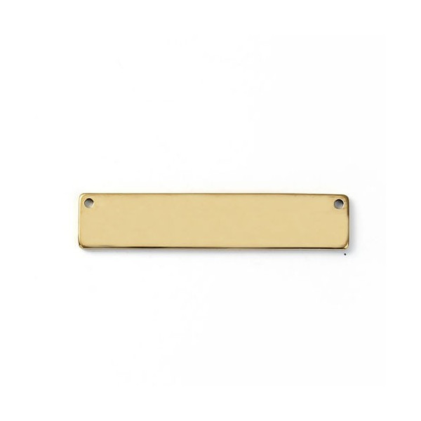 Connecteurs Rectangle 39mm Plaque à personnaliser avec poinçons Acier Inoxydable 304 finition Doré
