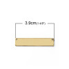 Connecteurs Rectangle 39mm Plaque à personnaliser avec poinçons Acier Inoxydable 304 finition Doré