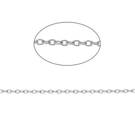 Chaîne maille  fine 2 par 0,4 mm,  Acier Inoxydable 304 finition Argenté