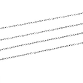 Chaîne maille  4 par 3 mm,  Acier Inoxydable 304 finition Argenté