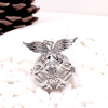 Pendentif Cage et Perle Bola Nature Harmony Grossesse Ailes d'ange 18mm, finition Argent Platine