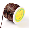 Cordon Marron et fil métallisé doré 2mm coloris 738