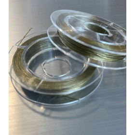 Bobines de Fil Nylon & Acier Inoxydable 0.38 mm – 10 mètres – Finition Doré Ambre