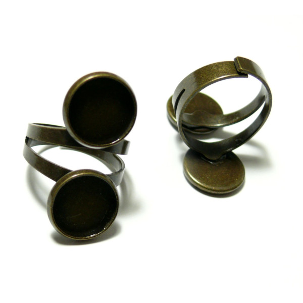 Supports de Bagues Double Plateau 12mm – Laiton Finition Bronze