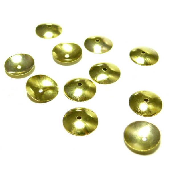 Coupelles, coquille, calottes Rondes Lisse 7mm, laiton finition Doré 24K