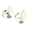 Supports bague, plateau lisse 20mm, laiton finition Argent Platine Rhodié