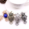 H11PW000805P – Lot de 1 Pendentif Cage Bola de Grossesse Chouette Hibou 18mm Argent Platine