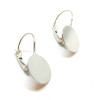 Supports de boucle d'oreille, Dormeuse Plateau Lisse 12mm, Laiton finition Argent Platine