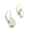 Supports de boucle d'oreille, Dormeuse Plateau Lisse 12mm, Laiton finition Argent Platine