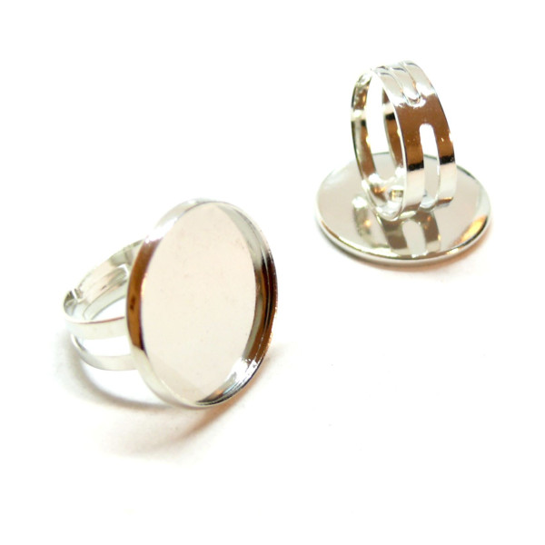 Supports bagues double qualité 20mm, laiton finition Argent Platine