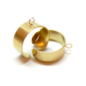Supports de bague largueur 8mm, Acier Inoxydable 304, finition Doré à l'or fin 18K