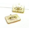 Pendentif, Rectangle Œil de la protection avec Labradorite, Acier Inoxydable, finition Doré à l'or fin 18K, Placage PVD
