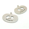 Pendentifs, Citrouille, potiron 21mm, Acier Inoxydable, finition Argenté